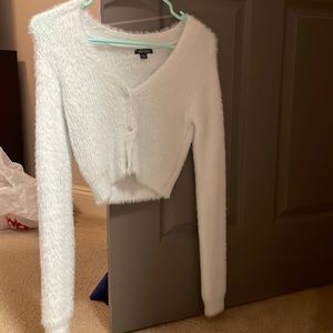 Baby Blue Short Cardigan with Clear Blue Buttons